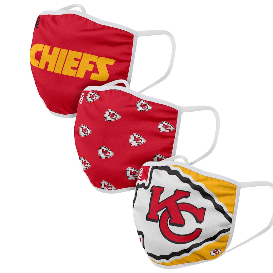  Kansas City Chiefs Adult Face Covering 3-PackDust mask with filter->carolina panthers->NFL Jersey